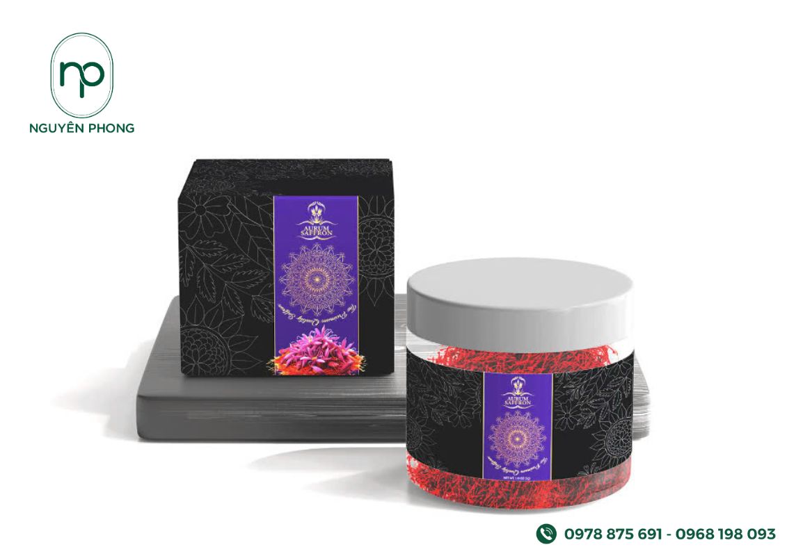 Mẫu tem saffron đẹp sang trọng